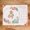 il_fullxfull.6774506163_9588.jpg Custom Floral Cactus Baby Milestone Blanket Personalized Monthly Photo Prop Newborn Gift