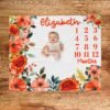 il_fullxfull.6774631471_fgr1.jpg Floral Milestone Blanket Personalized Baby Month Tracker Custom Name Design