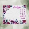 il_fullxfull.6774727309_easr.jpg Personalized Baby Milestone Blanket Purple Floral Design Newborn Monthly Photography Prop