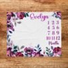 il_fullxfull.6774727329_rrnu.jpg Personalized Baby Milestone Blanket Purple Floral Design Newborn Monthly Photography Prop