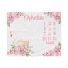 Personalized Floral Swan Baby Milestone Blanket Ophelia Monthly Photoshoot Prop Girl Room Gift - Image 2