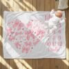 il_fullxfull.6776655531_9ows.jpg Monthly Milestone Baby Blanket Heart Shape Pink Bow Coquette Girl Photoshoot Prop