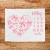 il_fullxfull.6776655581_cyht.jpg Monthly Milestone Baby Blanket Heart Shape Pink Bow Coquette Girl Photoshoot Prop