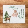 il_fullxfull.6780152143_hvc3.jpg Personalized Baby Milestone Blanket Deer Design Custom Name Monthly Growth Tracker