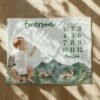 Custom Woodland Baby Milestone Blanket Mountain Forest Design Personalized Name Hunting Outdoors Nature Themed Nursery